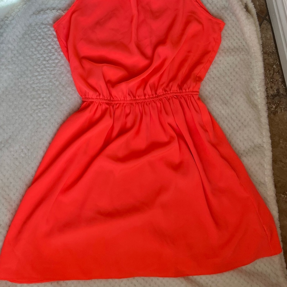 American Eagle womens halter top midi dress, gorgeous color- coral. Sz S/P - Picture 5 of 16